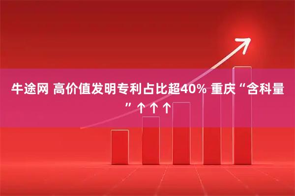 牛途网 高价值发明专利占比超40% 重庆“含科量”↑↑↑