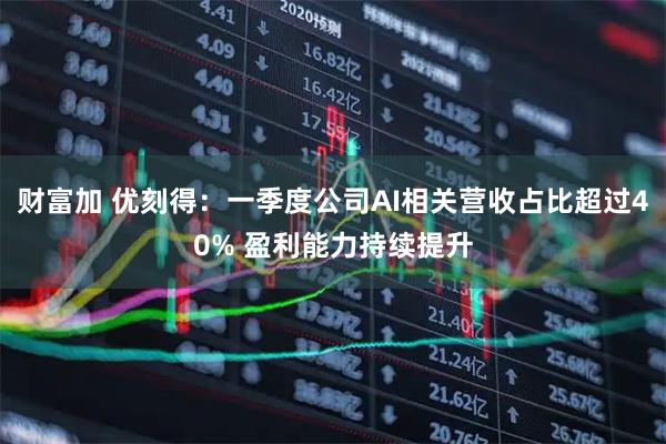 财富加 优刻得：一季度公司AI相关营收占比超过40% 盈利能力持续提升