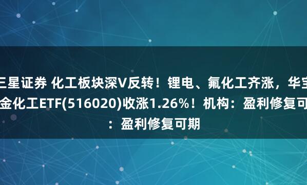 三星证券 化工板块深V反转！锂电、氟化工齐涨，华宝基金化工ETF(516020)收涨1.26%！机构：盈利修复可期