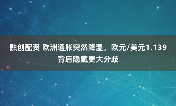 融创配资 欧洲通胀突然降温，欧元/美元1.139背后隐藏更大分歧