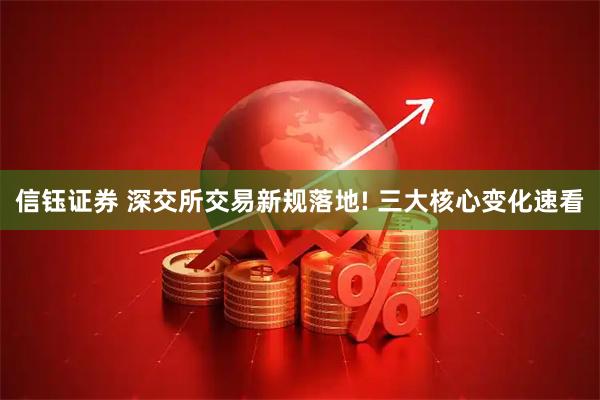 信钰证券 深交所交易新规落地! 三大核心变化速看