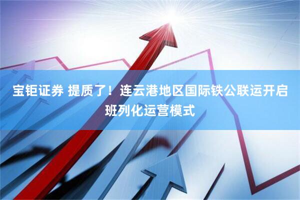 宝钜证券 提质了！连云港地区国际铁公联运开启班列化运营模式